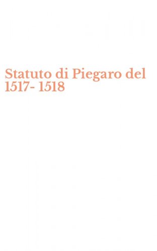 Statuto di Piegaro del 1517-1518