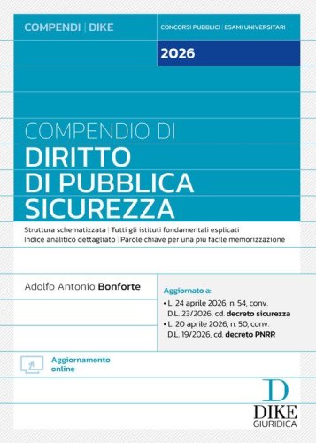 Compendio di diritto di pubblica sicurezza 2026
