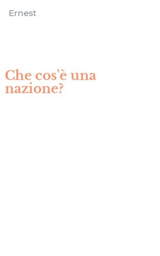 Che cos'&egrave; una nazione?