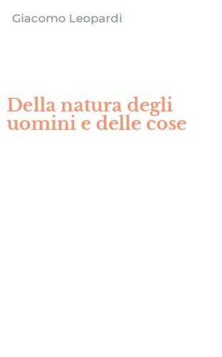 Della natura degli uomini e delle cose