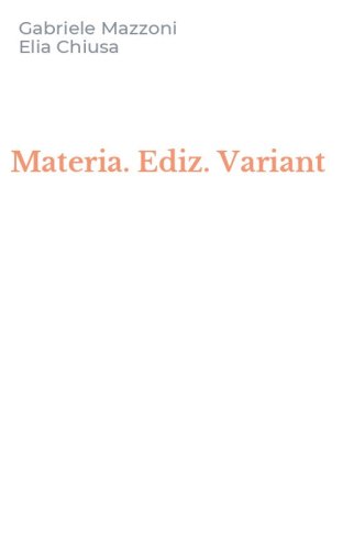 Materia. Ediz. Variant