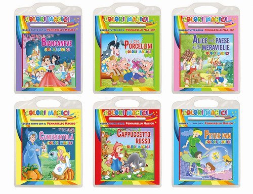 Colori magici: I tre porcellini-Peter Pan-Cappuccetto rosso-Biancaneve-Alice nel paese delle mervaglie-Cenerentola (6 titoli sfusi)