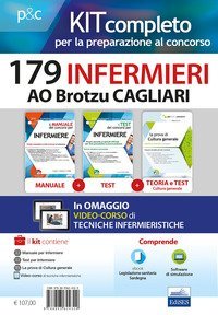 Kit concorso 179 Infermieri AO Brotzu Cagliari. Manuali di teoria e test commentati per tutte le prove