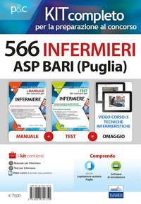 Kit concorso 566 Infermieri ASP Bari (Puglia). Manuali di teoria e test commentati per tutte le prove