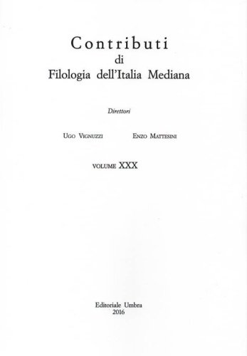 Contributi di filologia dell'Italia mediana