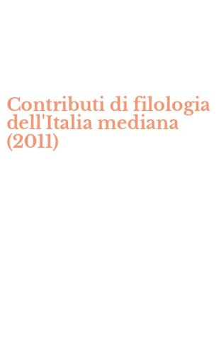 Contributi di filologia dell'Italia mediana (2011)