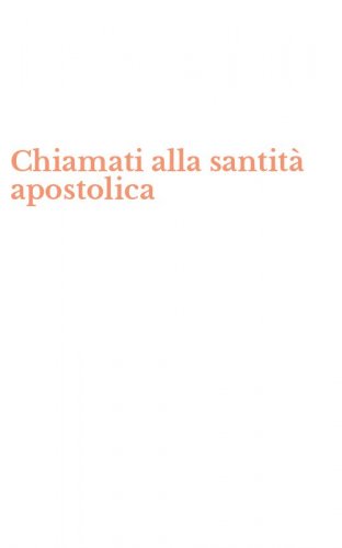 Chiamati alla santit&agrave; apostolica