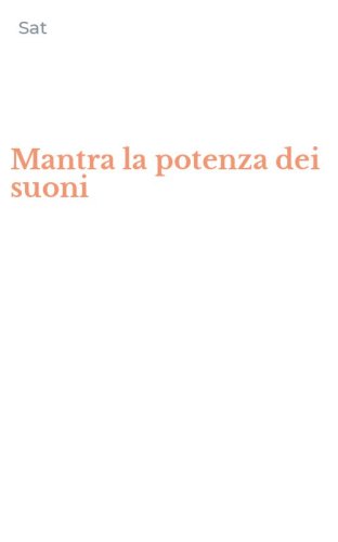 Mantra la potenza dei suoni