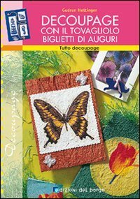 D&eacute;coupage con il tovagliolo. Biglietti di auguri