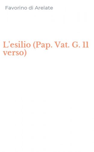 L'esilio (Pap. Vat. G. 11 verso)
