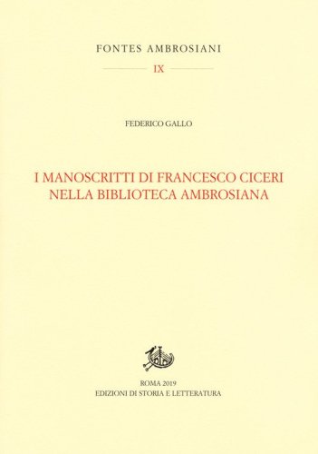 I manoscritti di Francesco Ciceri nella Biblioteca Ambrosiana