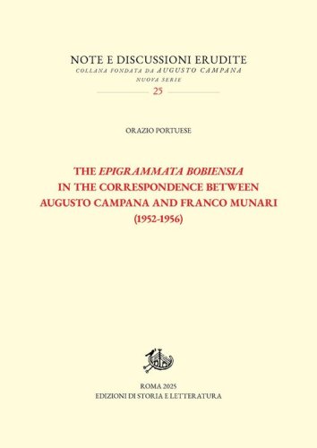 The Epigrammata Bobiensia in the correspondence between Augusto Campana and Franco Munari (1952-1956)