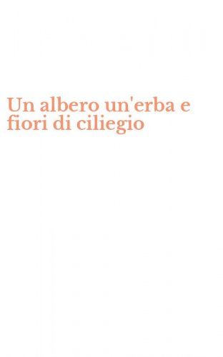 Un albero un'erba e fiori di ciliegio