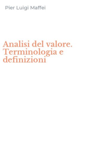 Analisi del valore. Terminologia e definizioni