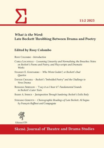 What is the word: late Beckett throbbing between drama and poetry