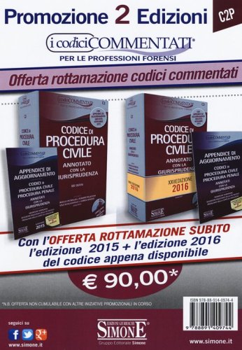 Codice di procedura civile. Annotato con la giurisprudenza 2015-2016. Con CD-ROM