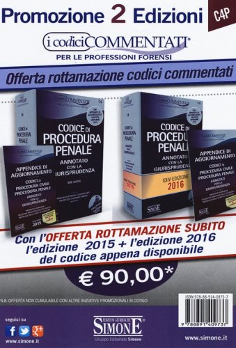 Codice di procedura penale. Annotato con la giurisprudenza 2015-2016. Con CD-ROM