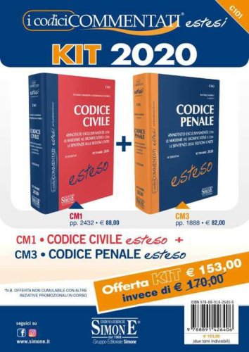 Kit 2020 - Codice Civile Esteso-Codice Penale Esteso. Annotati esclusivamente con le massime&nbsp;significative e con le sentenze delle Sezioni Unite