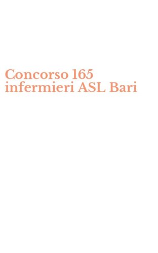 Concorso 165 infermieri ASL Bari
