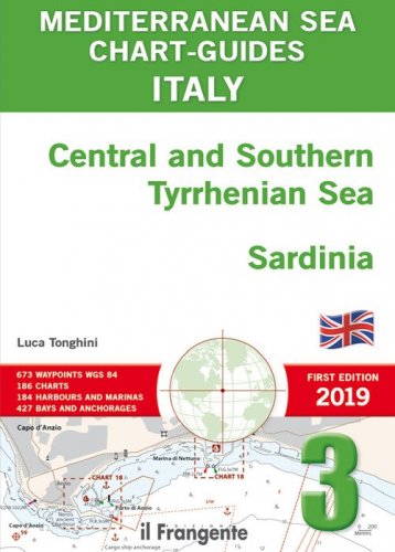 Italy Central and Southern Tyrrhenian Sea, Sardinia. Mediterranean sea chart-guide
