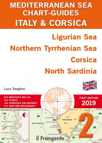 Italy & Corsica Ligurian Sea, Northern Tyrrhenian Sea, Corsica, North Sardinia. Mediterranean sea chart-guide