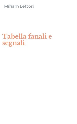 Tabella fanali e segnali
