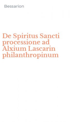 De Spiritus Sancti processione ad Alxium Lascarin philanthropinum
