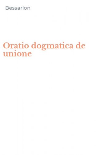 Oratio dogmatica de unione