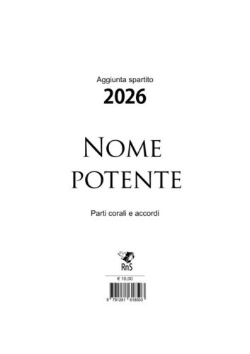 Nome potente. Aggiunta spartito musicale 2026
