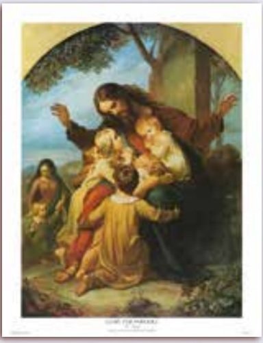 GESU' COI PARGOLI 35X45 - FINEMENTE REALIZZATO A STAMPA SU CARTA TELATA