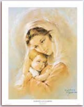 MADONNA CON BAMBINO 35X45 - POSTER SERIE ARTISTICA, FINEMENTE REALIZZATO A STAMPA SU CARTA TELATA