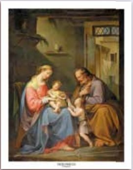 SACRA FAMIGLIA P. MINGHETTI - FINEMENTE REALIZZATO A STAMPA SU CARTA TELATA