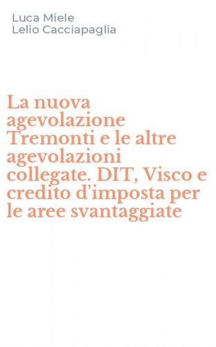 La nuova agevolazione Tremonti e le altre agevolazioni collegate. DIT, Visco e credito d'imposta per le aree svantaggiate