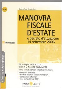 Manovra fiscale d'estate e decreto d'attuazione 14 settembre 2006