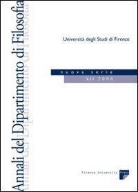 Annali del Dipartimento di filosofia dell'Universit&agrave; di Firenze. Nuova serie