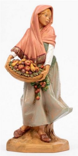 PASTORELLA CON FRUTTA - Altezza 30 cm