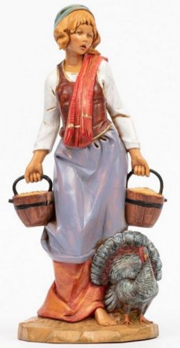 PASTORELLA CON SECCHI ACQUA - Altezza 30 cm