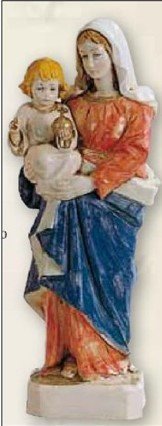 STATUA MADONNA CON BAMBINO - Altezza 18 cm