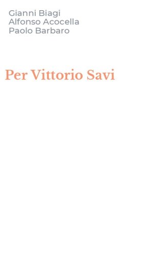 Per Vittorio Savi