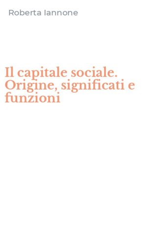 Il capitale sociale. Origine, significati e funzioni