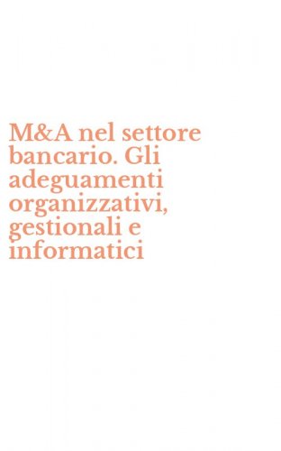 M&A nel settore bancario. Gli adeguamenti organizzativi, gestionali e informatici