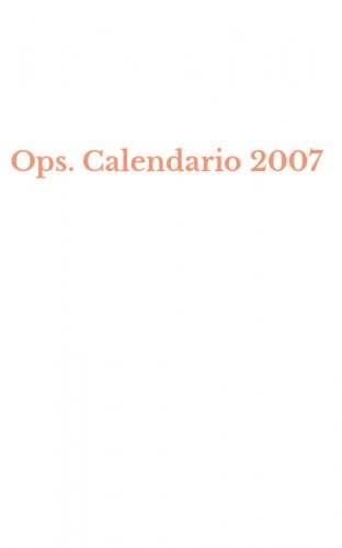 Ops. Calendario 2007