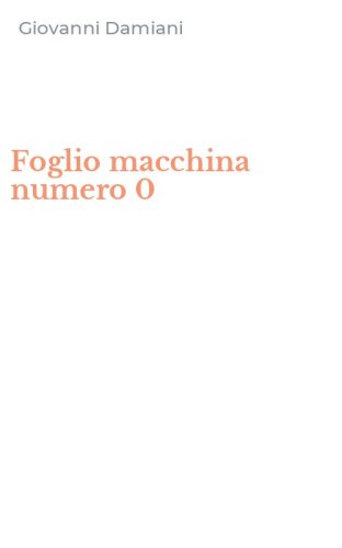 Foglio macchina numero 0