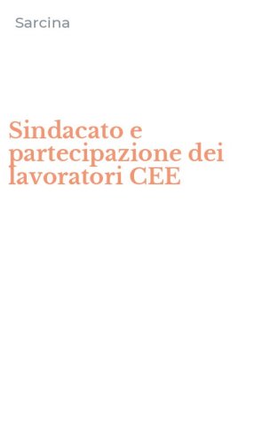 Sindacato e partecipazione dei lavoratori CEE