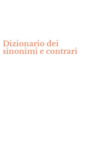 Dizionario dei sinonimi e contrari