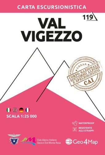119 Val Vigezzo. Carta escursionistica 1:25.000