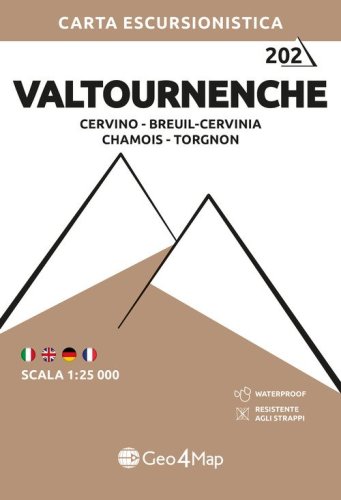 202 Valtournenche Cervino - Breuil-Cervinia - Chamois - Torgnon. Carta escursionistica 1:25.000