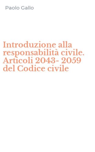 Introduzione alla responsabilit&agrave; civile. Articoli 2043-2059 del Codice civile