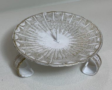 PIATTINO BIANCO PORTA CANDELA - Diametro 10 cm.