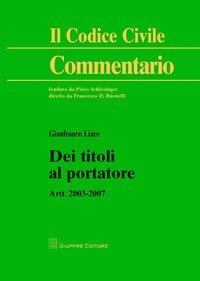 Dei titoli al portatore. Artt. 2003-2007